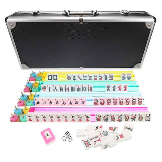 BLACK DELUXE ALUMINUM CASE AMERICAN STYLE MAHJONG