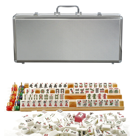 SILVER DELUXE ALUMINUM CASE AMERICAN STYLE MAHJONG