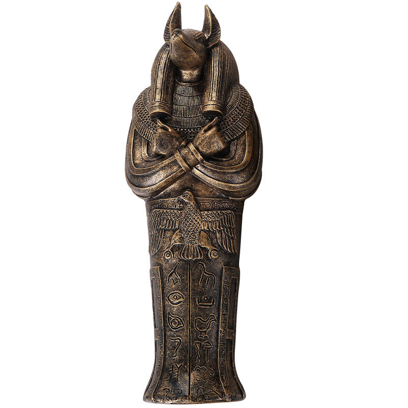 EGYPTIAN ANUBIS SARCOPHAGUS WITH MUMMY