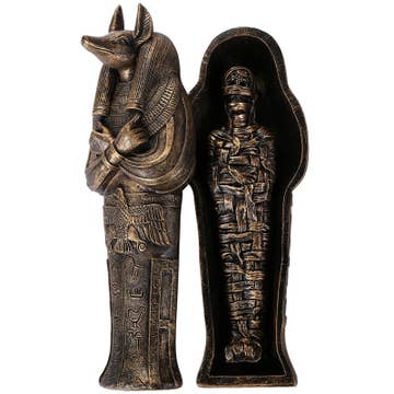 EGYPTIAN ANUBIS SARCOPHAGUS WITH MUMMY