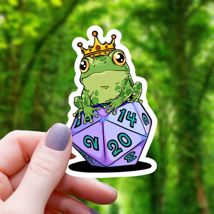 FROG KING ON D20 STICKER