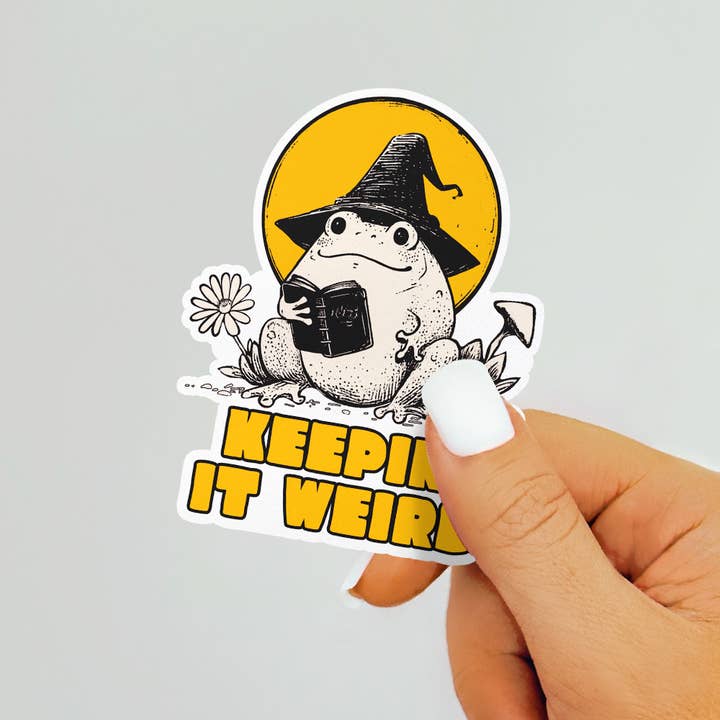 KEEPIN' IT WEIRD WIZARD FROG STICKER