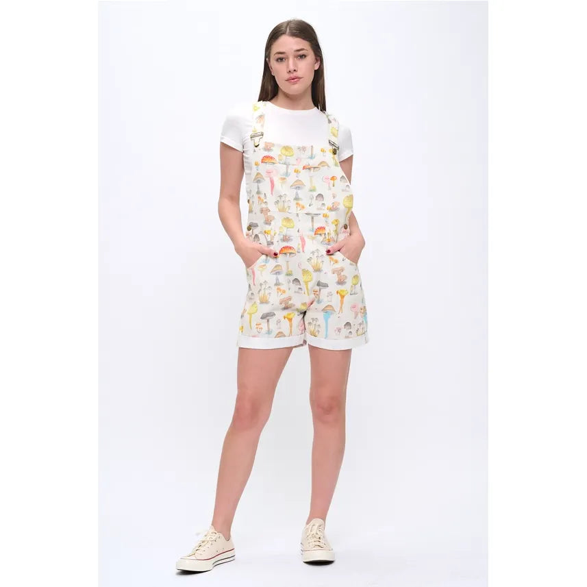 WHIMSICAL MUSHROOM SHORTALLS