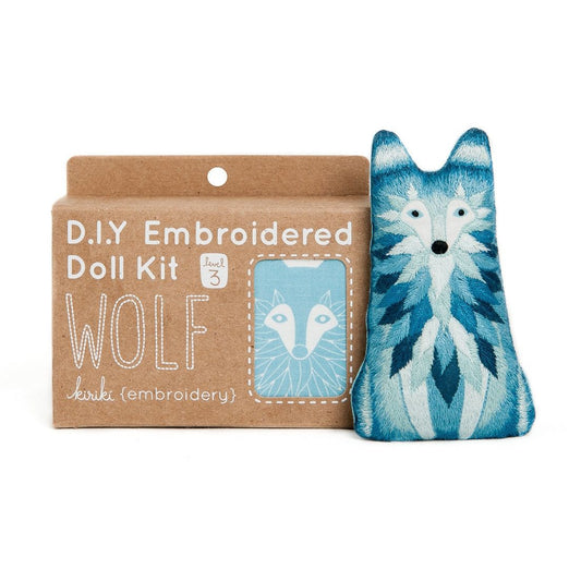 D.I.Y. WOLF EMBROIDERED DOLL KIT