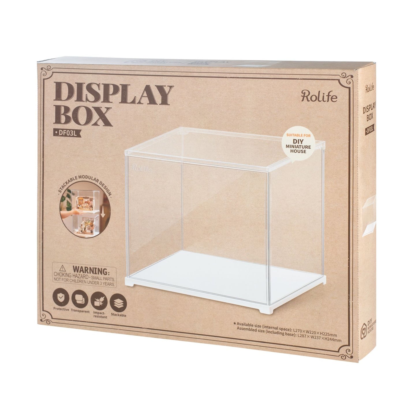 ACRYLIC DUST COVER BOX FOR WOODEN MINIATURE HOUSE KITS