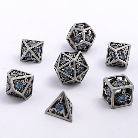AQUA GEMS: MINI DRAGON'S EYE HOLLOW METAL DICE