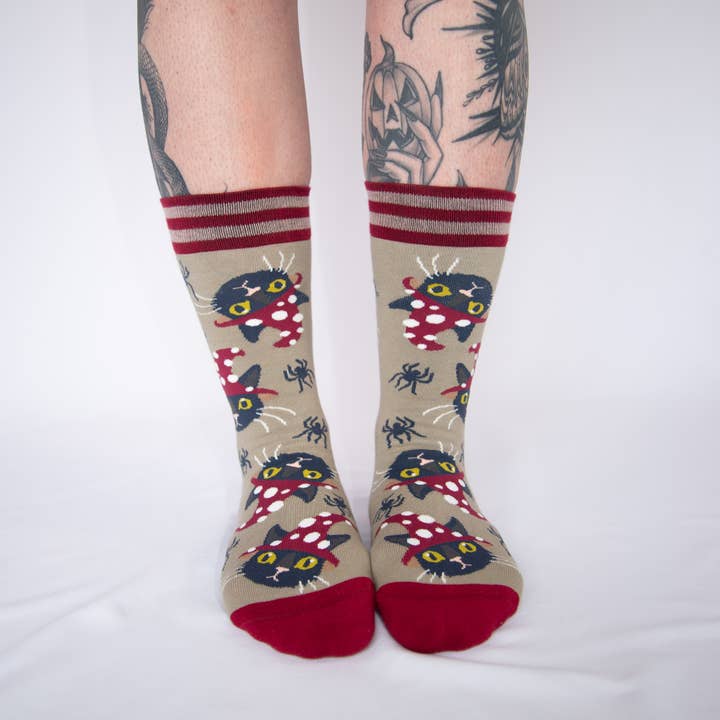 WITCHY WHISKERS CREW SOCKS BY FOOTCLOTHES