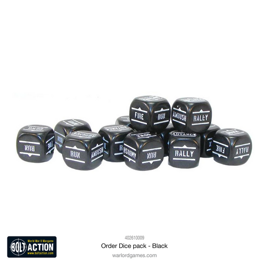 BOLT ACTION ORDER DICE BLACK