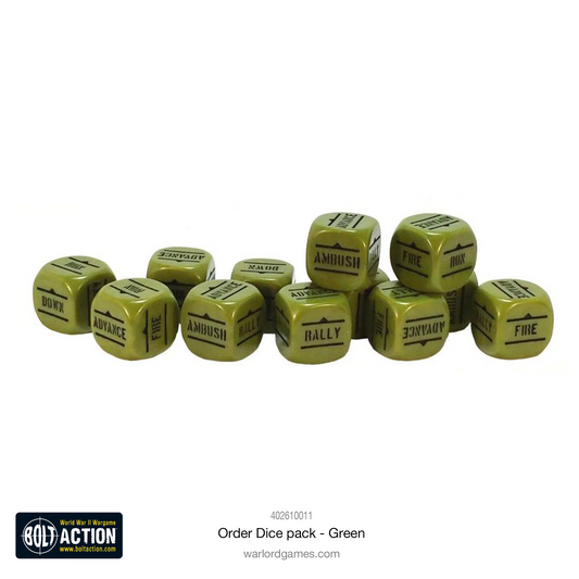 BOLT ACTION ORDER DICE GREEN