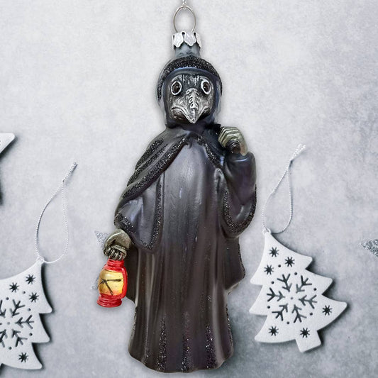 PLAGUE DOCTOR GLASS HOLIDAY ORNAMENT
