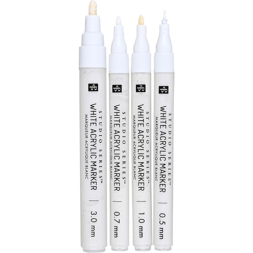 WHITE ACRYLIC MARKER SET