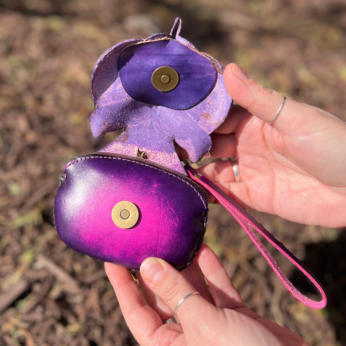 PURPLE FOX LEATHER COIN PURSE