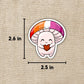 LESBIAN PRIDE MUSHROOM STICKER