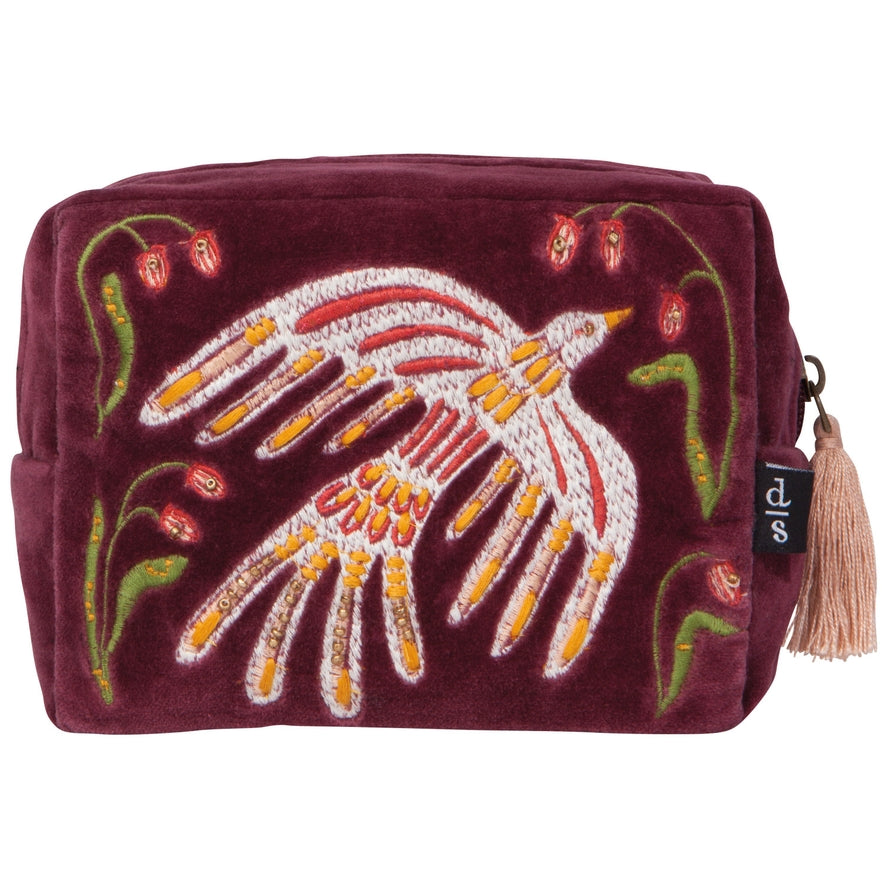 PLUME VELVET EMBROIDERED POUCH BY DANICA STUDIO