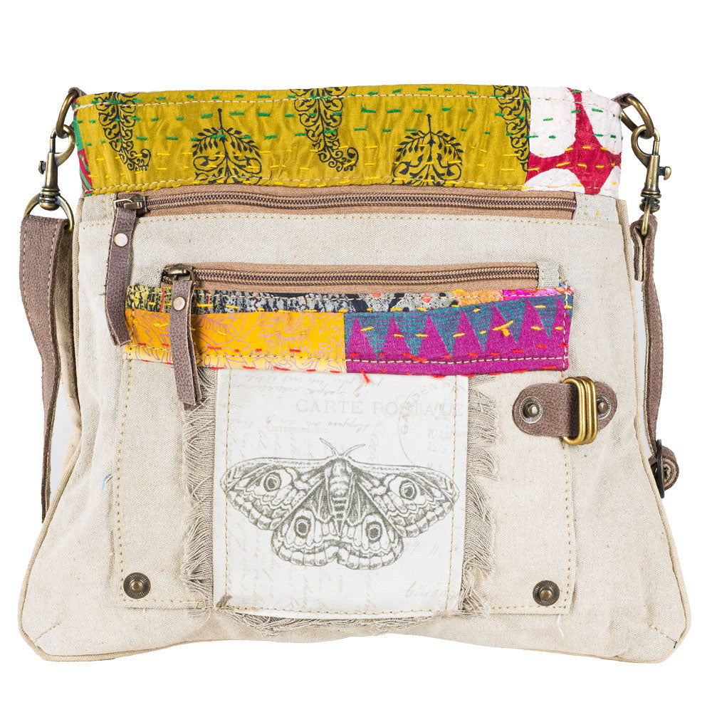 KATHA PATCHWORK CANVAS MOTH BAG