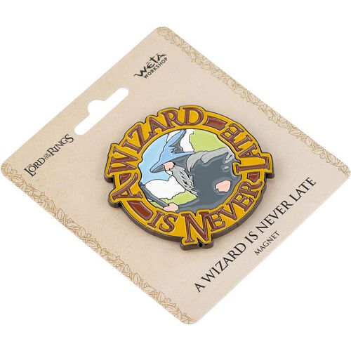 THE LORD OF THE RINGS A WIZARD IS NEVER LATE ENAMEL MAGNET