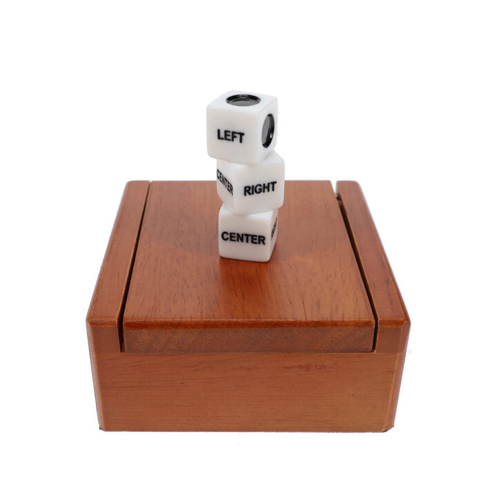 LEFT RIGHT CENTER DICE GAME IN WOODEN BOX (LRC)