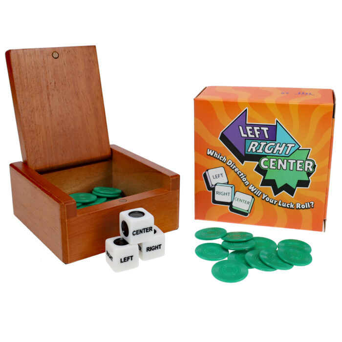 LEFT RIGHT CENTER DICE GAME IN WOODEN BOX (LRC)