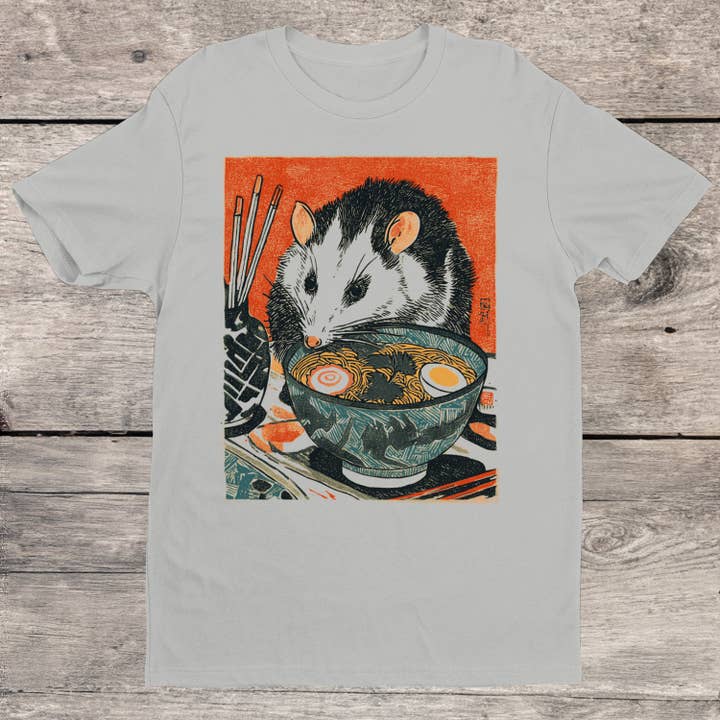 UKIYO-E POSSUM EATING RAMEN T-SHIRT