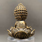 MINIATURE BRASS BUDDHA SITTING ON LOTUS FLOWER