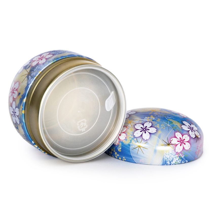 DOUBLE LID TEA CONTAINER BLUE SAKURA 3.52 oz