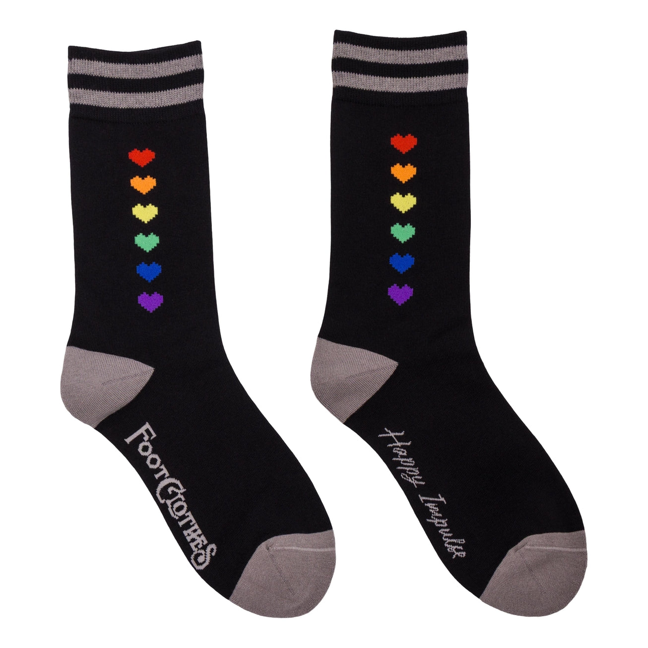PRIDE PIXEL HEARTS CREW SOCKS BY FOOTCLOTHES