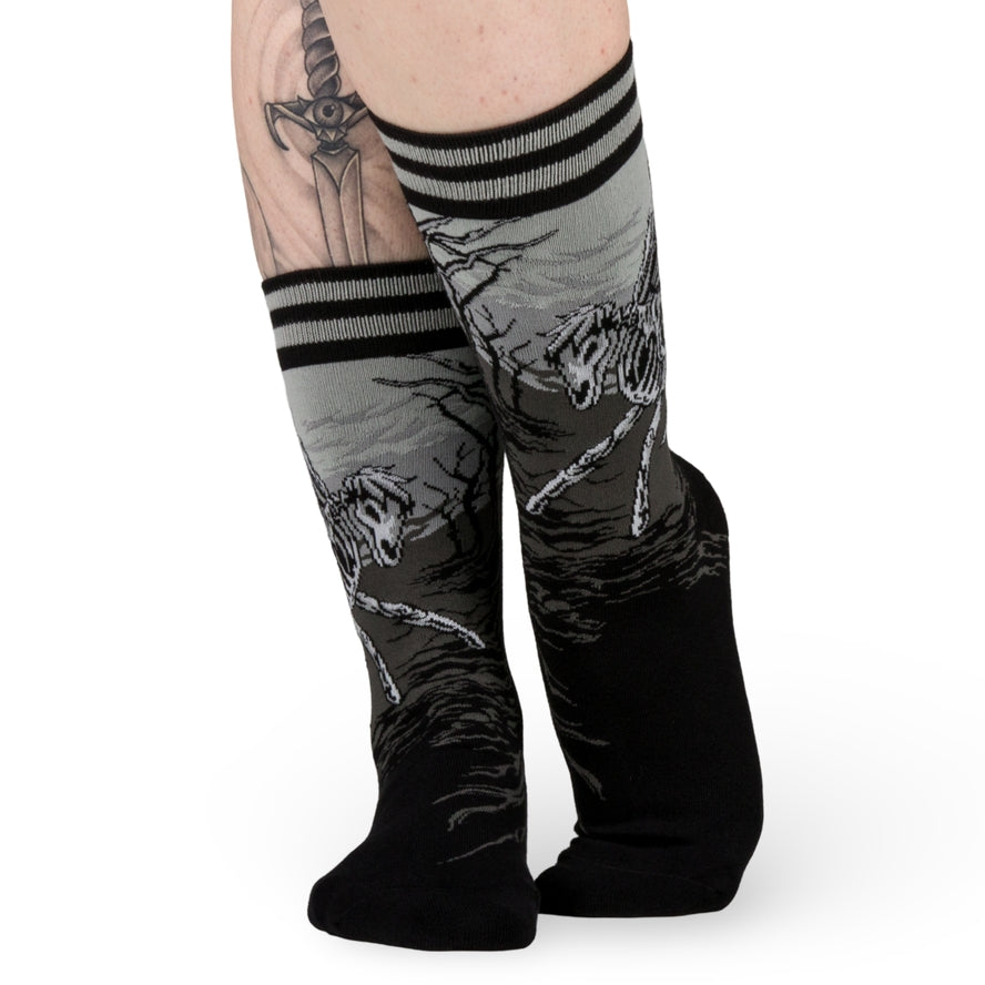 DEATH RIDES A PALE HORSE CREW SOCKS BY FOOTCLOTHES