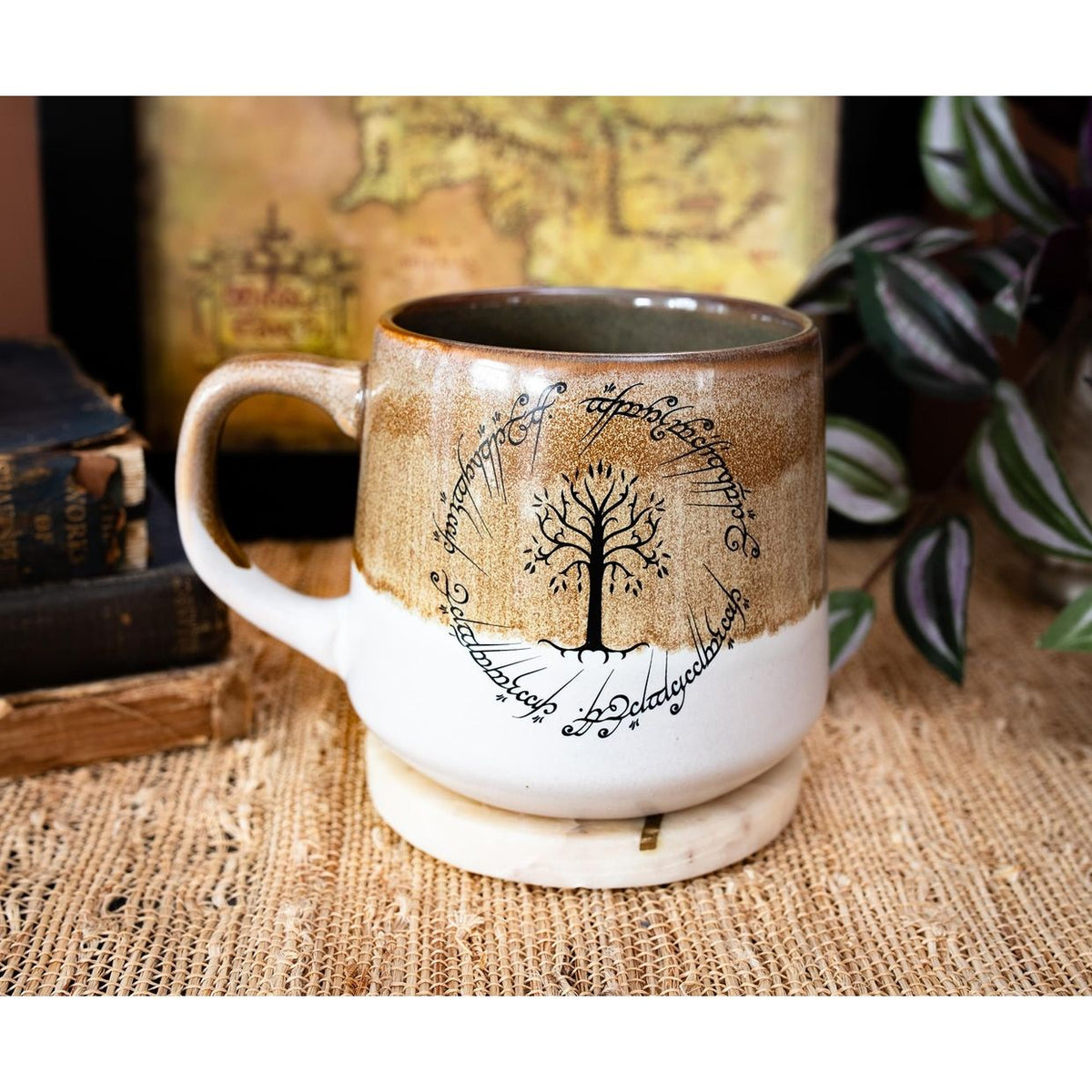 THE LORD OF THE RINGS ELVEN TEXT TAPERED CERAMIC POTTERY MUG