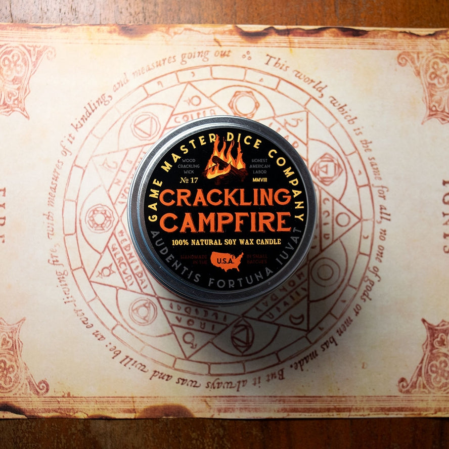 CRACKLING CAMPIRE 8oz GAMING CANDLE