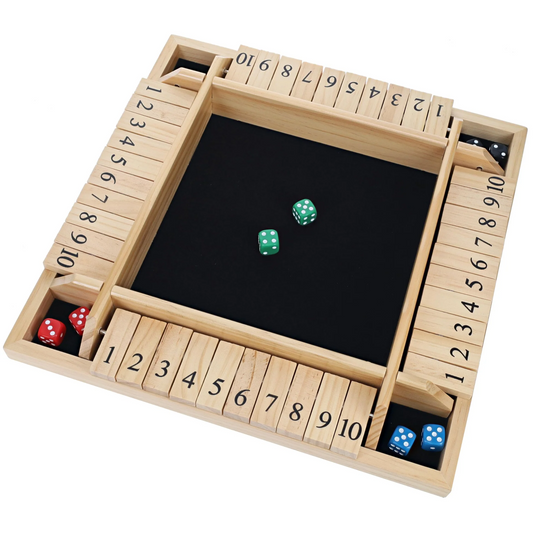 4 PLAYER TRAVEL SHUT THE BOX 14" - NATURAL