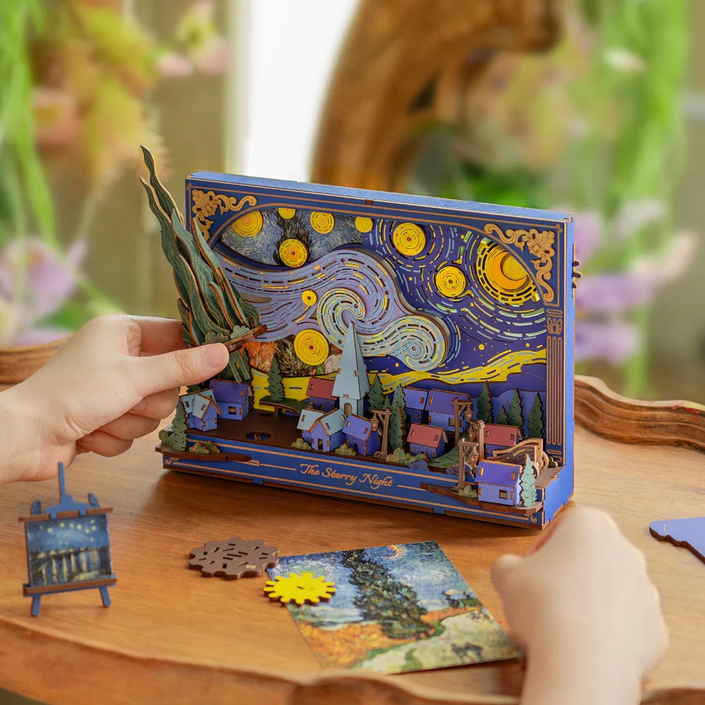 STARRY NIGHT WALL ART 3-D WOODEN PUZZLE KIT