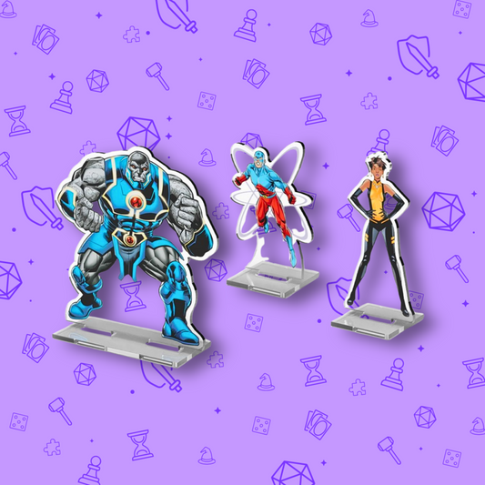 DC DECKBUILDING 2D STANDEES: PACK 4 OVERSIZED DARKSEID, THE ATOM, & VIXEN