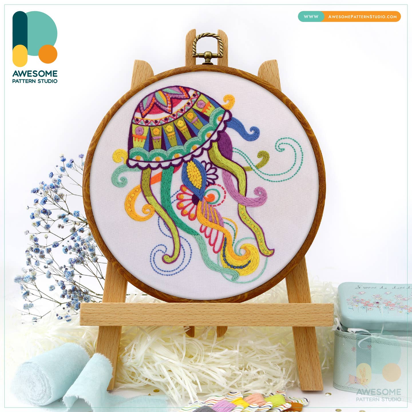 MANDALA JELLYFISH CROSS STITCH KIT