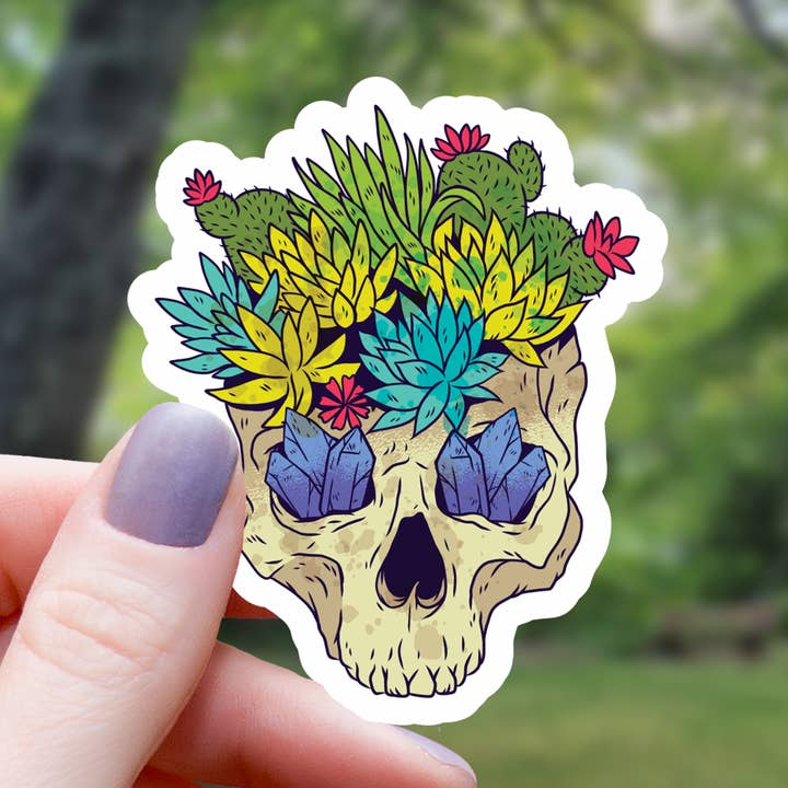 SUCCULENT SKULL HOUSEPLANT STICKER