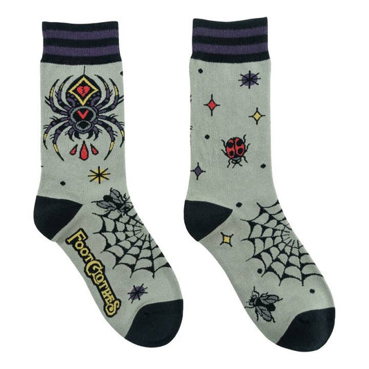 WIDOW'S WEB CREW SOCKS BY FOOTCLOTHES