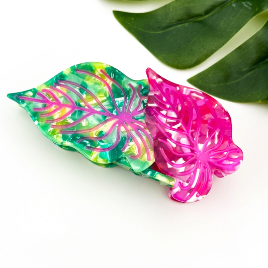 TROPICAL LEAVES HAIR CLAW