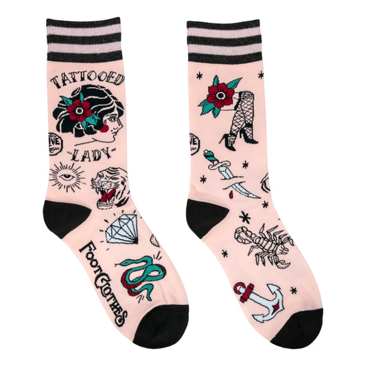 TATTOOED LADY CREW SOCKS BY FOOTCLOTHES