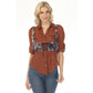 BLUE FLORAL VELVET CORSET VEST