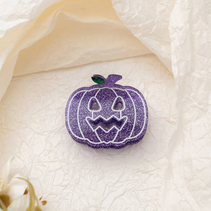 PURPLE PUMPKIN HAIR CLAW
