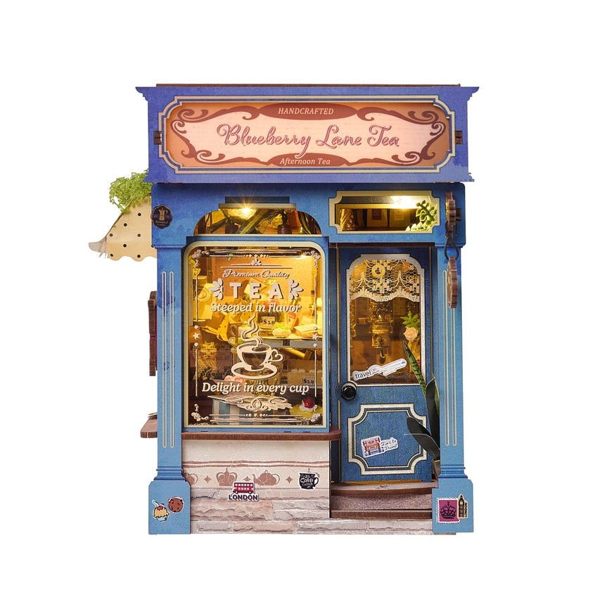 BLUEBERRY LANE TEA 3-D WOODEN MINIATURE BOOK NOOK KIT