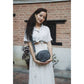 BLUE STONEWASHED CROSS BODY PILLBOX BAG BY EARTH DIVAS