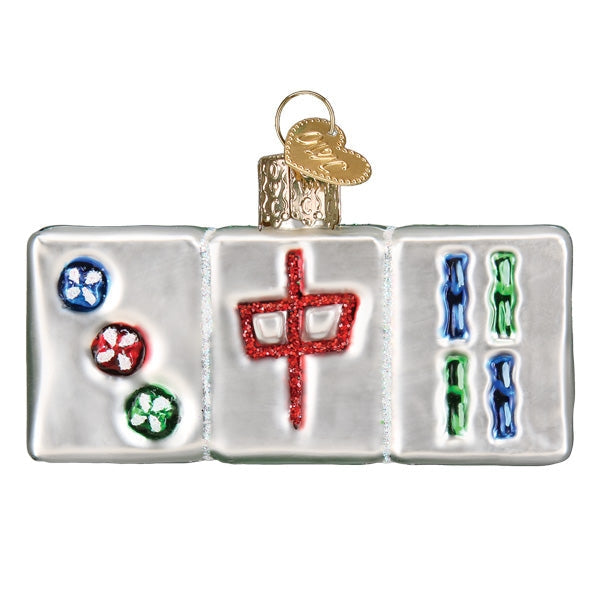 MAHJONG GLASS HOLIDAY ORNAMENT
