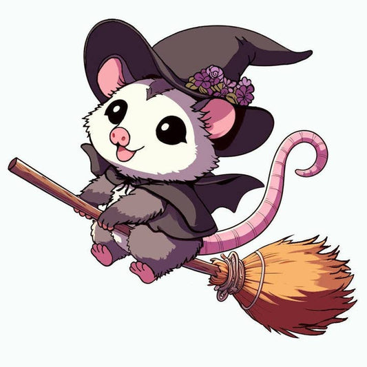 OPOSSUM TAKING FLIGHT STICKER