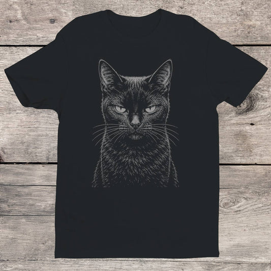 VINTAGE BLACK CAT ILLUSTRATION T-SHIRT