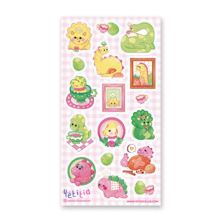 DARLING DINOS STICKER SHEET