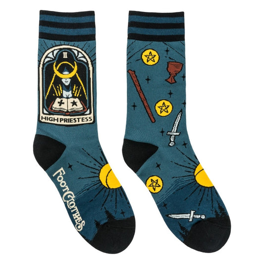 TAROT HIGH PRIESTESS CREW SOCKS BY FOOTCLOTHES