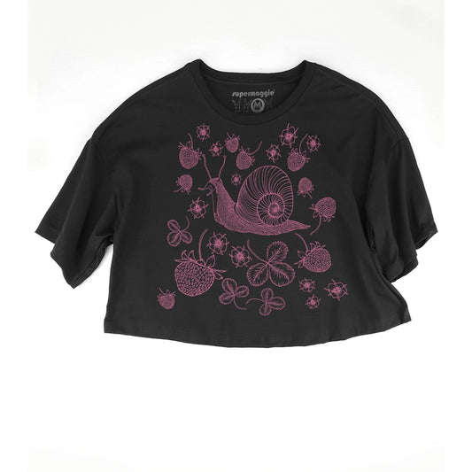 SNAIL CLOVER CROP TOP T-SHIRT BY SUPERMAGGIE