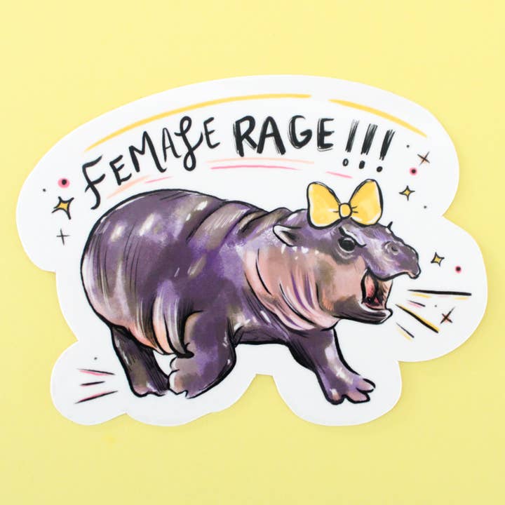 FEMALE RAGE HIPPO STICKER