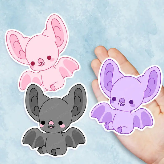 CUTE BAT STICKER (GREY)