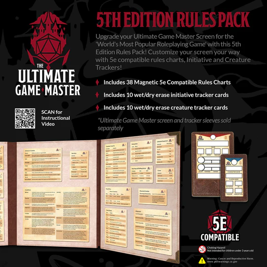 ULTIMATE GAME MASTER SCREEN: 5E MAGNETIC RULES